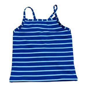 Hanna Andersson Dark Blue Light Blue Striped Tankini Top Swim Suit  Size 110 5
